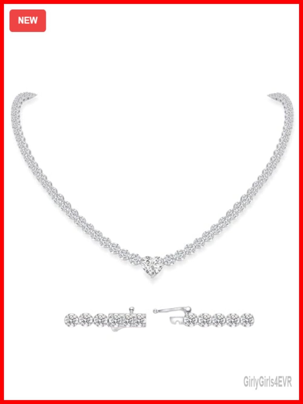 Moissanite Tennis Necklace S925 VVS1 D Color Four-Prong Choker